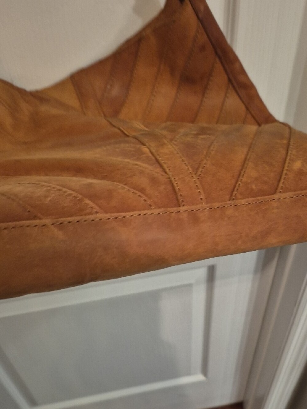 Magnolia Joanna's Favorite Chevron Leather Crossbody Bag In Brown Leather - Picture 4 of 12